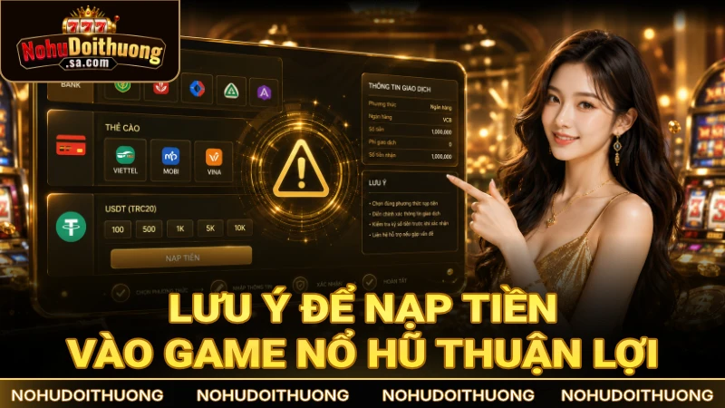 Bỏ túi lưu ý để nạp tiền vào game nổ hũ thuận lợi nhất